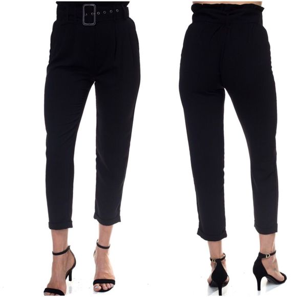 High waisted belted pants - Picture 2 of 7